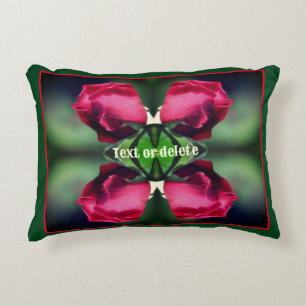 Red Rosebud Bending Abstract Personalised Decorative Cushion
