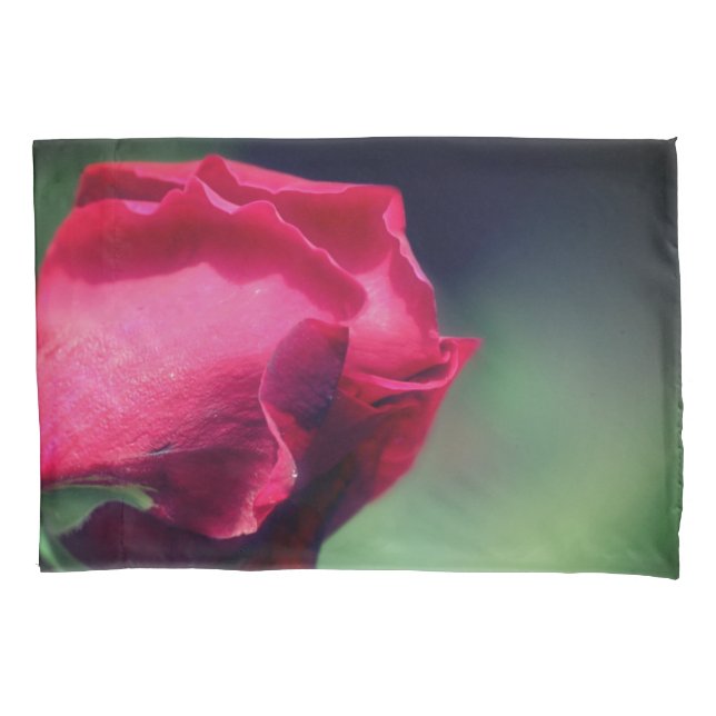 Red Rosebud Bending   Pillowcase (Front)