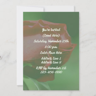 Red Rosebud Floral Party  Invitation