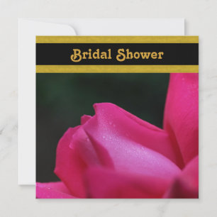 Red Rosebud Flower Bridal Shower Invitation
