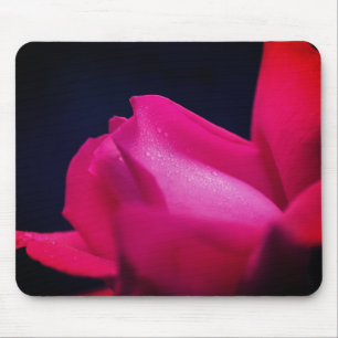 Red Rosebud Flower Mouse Mat