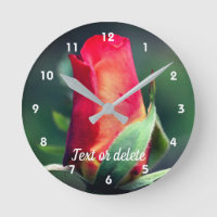 Red Rosebud Flower Yellow Highlights Personalised