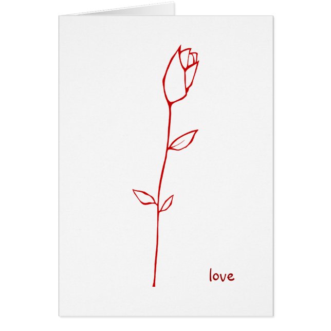 Red Rosebud Love Card (Front)