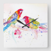 Red Rosella Parrot Parrots Birds Watercolor Wife