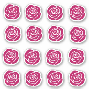 Red Roses 16 Sticker Set