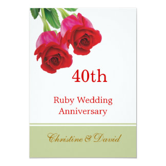 Ruby Wedding  Anniversary  Invitations  Announcements 