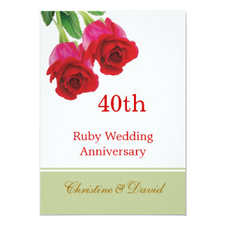  Ruby  Wedding  Anniversary  Invitations  Announcements  