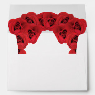 Red Roses 5x7 Wedding Invitation  Envelope