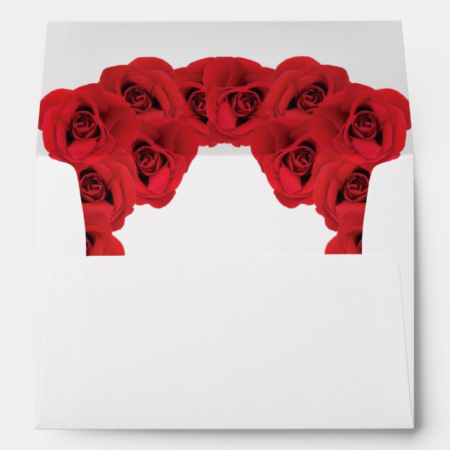Red Roses 5x7 Wedding Invitation  Envelope (Back (Bottom))