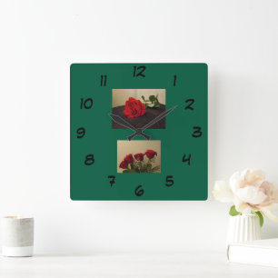 Red Roses Acrylic Wall Clock