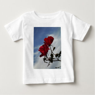 Red Roses Against a Bright Blue Sky Baby T-Shirt