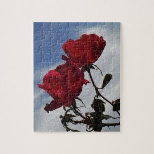 Red Roses Against a Bright Blue Sky Jigsaw Puzzle