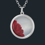 Red Roses Against a Bright Blue Sky Silver Plated Necklace<br><div class="desc">Red Roses Against a Bright Blue Sky Photo by Sandy Closs,  taken at Lake Arrowhead. "red rose""red roses""pink rose""pink roses""weddings""love gift""red flower""red flowers""red floral" red blue rose roses "gifts with roses"</div>
