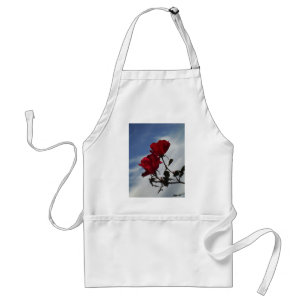 Red Roses Against a Bright Blue Sky Standard Apron