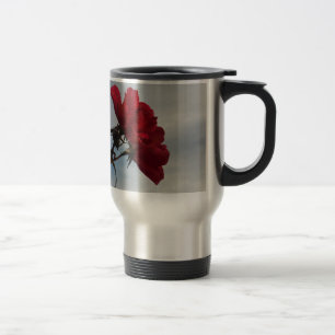 Red Roses Against a Bright Blue Sky Travel Mug
