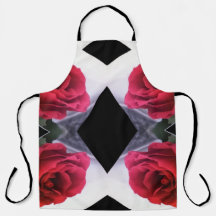Red Roses and Black Diamonds Geometric Pattern  