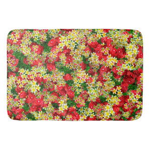 Red Roses And Frangipanis, Memory Foam Bathmat