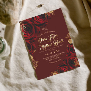 Red Roses and Gold Foil  Wedding 