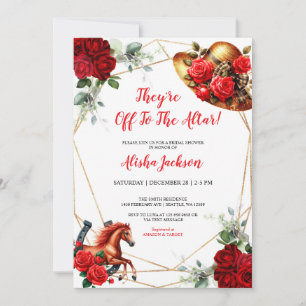 Red Roses and Horse Bridal Shower Invitation