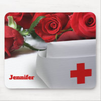 Red Roses and Nurse Cap Custom Name Gift