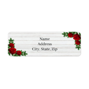 Red Roses And Pine Branch Christmas Wedding