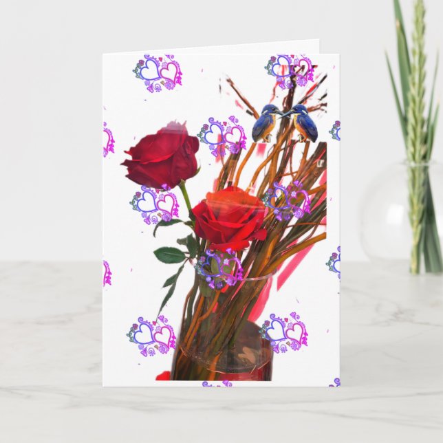 Red Roses and Poem Card (Front)