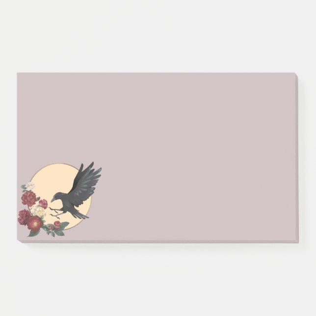 Red Roses and Raven Post-it Notes (Front)