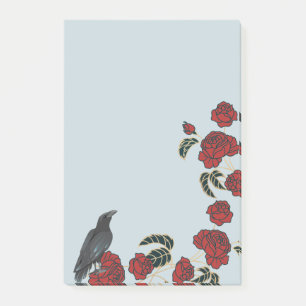 Red Roses and Raven Post-it Notes
