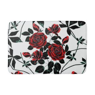 Red roses . bath mat