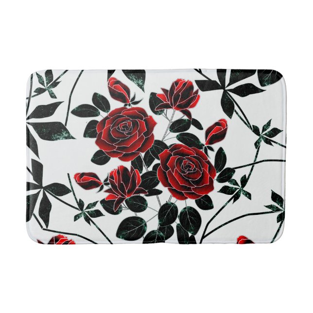 Red roses . bath mat (Front)
