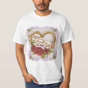 Red Roses Bevel Heart t-shirts