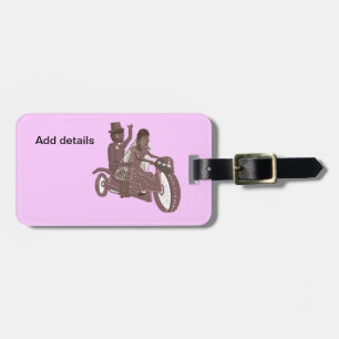 Red Roses Biker, Motorcycle Wedding Cards Products Luggage Tag