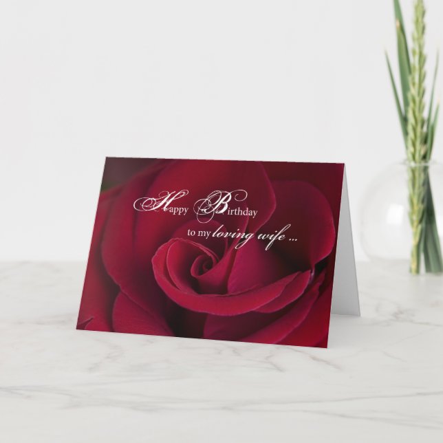 Red Roses Birthday Card For Loving Wife (Front)