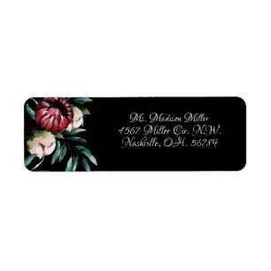 Red Roses Black Background Elegant Script