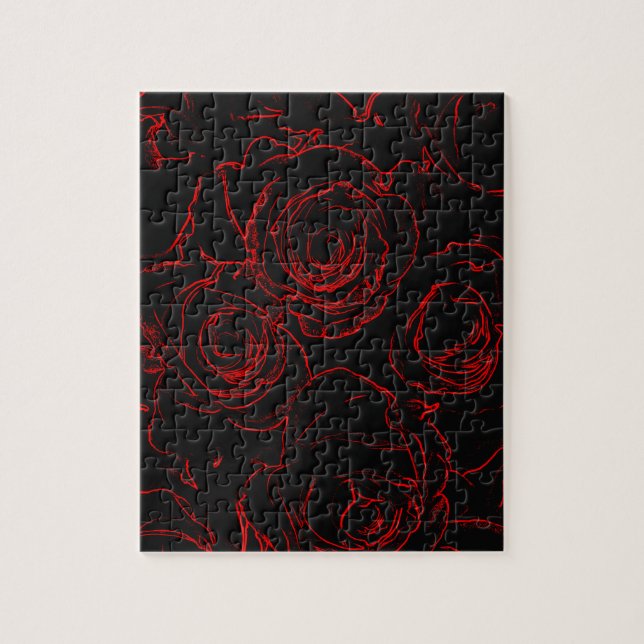 Red Roses Black Background Jigsaw Puzzle (Vertical)
