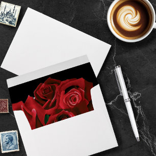 Red Roses Black Gothic Envelope