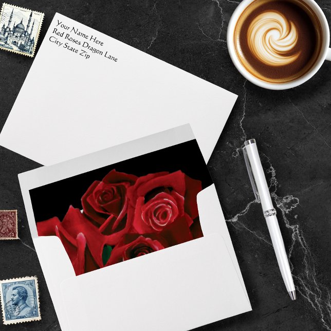 Red Roses Black Gothic Envelope (Creator Uploaded)
