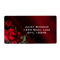 Red Roses Black Gothic Goth Address Labels
