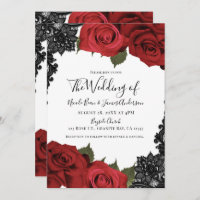 Red Roses & Black Lace White Chic Wedding