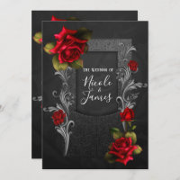 Red Roses Black Ornate Gothic Wedding