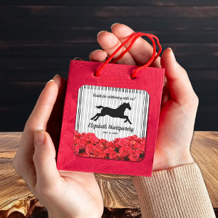 Red Roses Black White Stripes Derby Race Horse Square Sticker