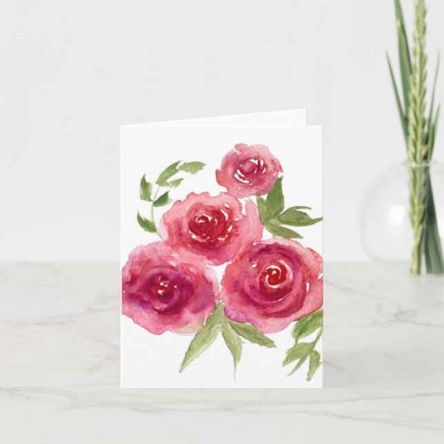 Red Roses Blank Card (Front)
