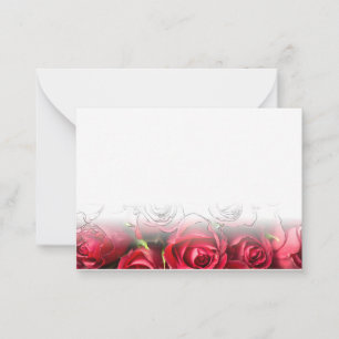Red Roses Blank Valentines Stationery Card