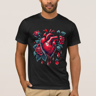 Red Roses Bleeding Heart heartbreak goh Art T-Shirt