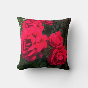 Red Roses Blooming Cushion