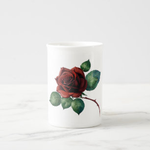 Red Roses Bone China Mug