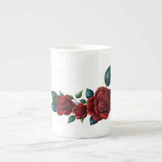 Red Roses Bone China Mug