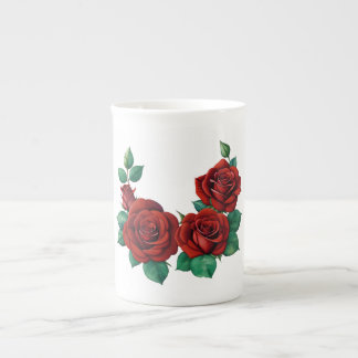 Red Roses Bone China Mug
