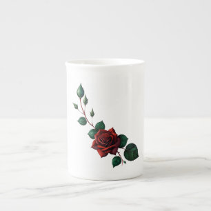 Red Roses Bone China Mug