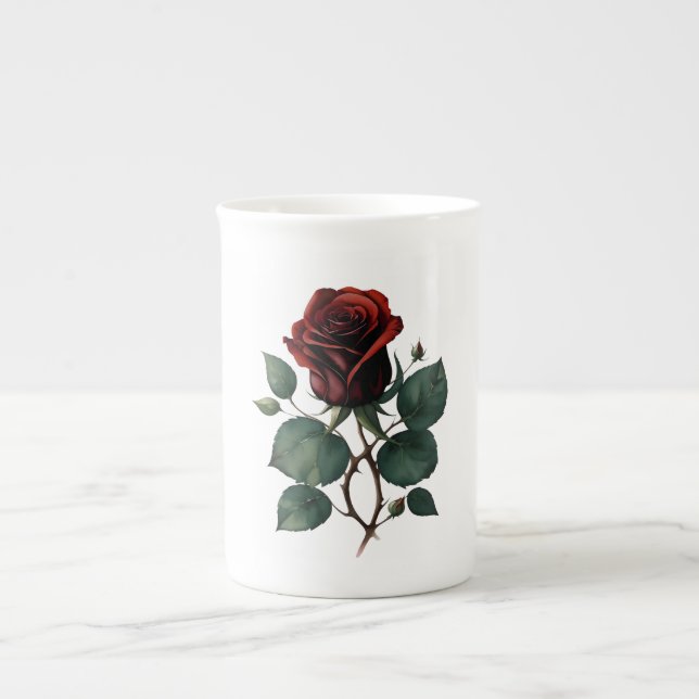 Red Roses Bone China Mug (Front)